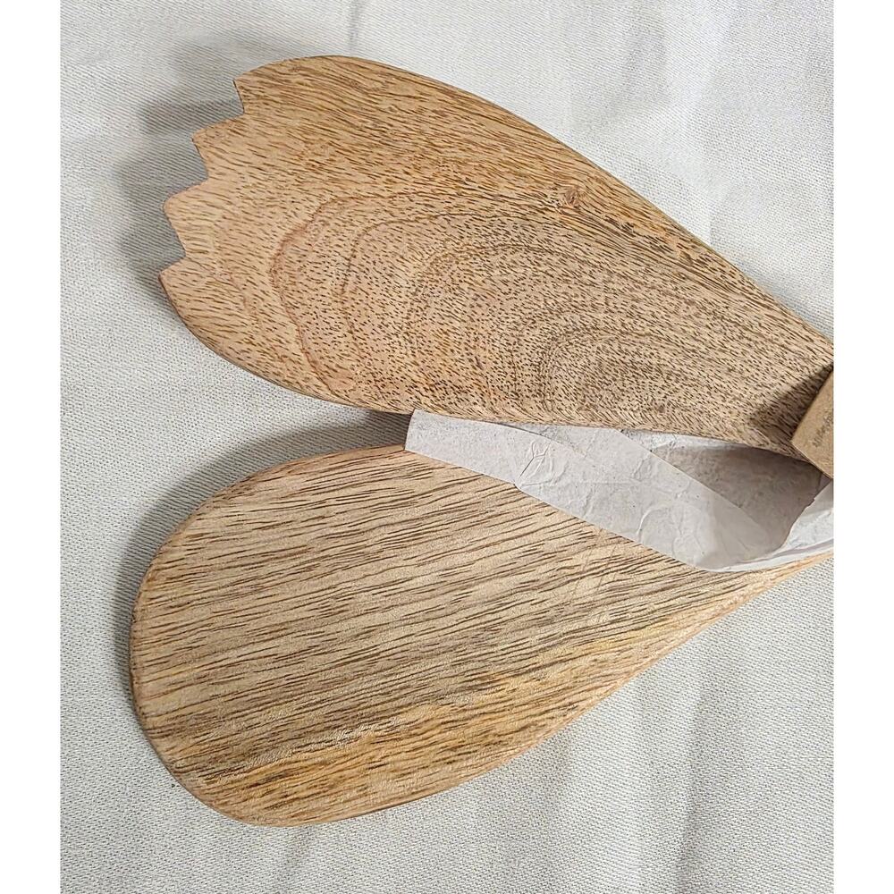 Mudpie Wooden Pumpkin Enamel Servers 12" Long New with Tags - Picture 4 of 5